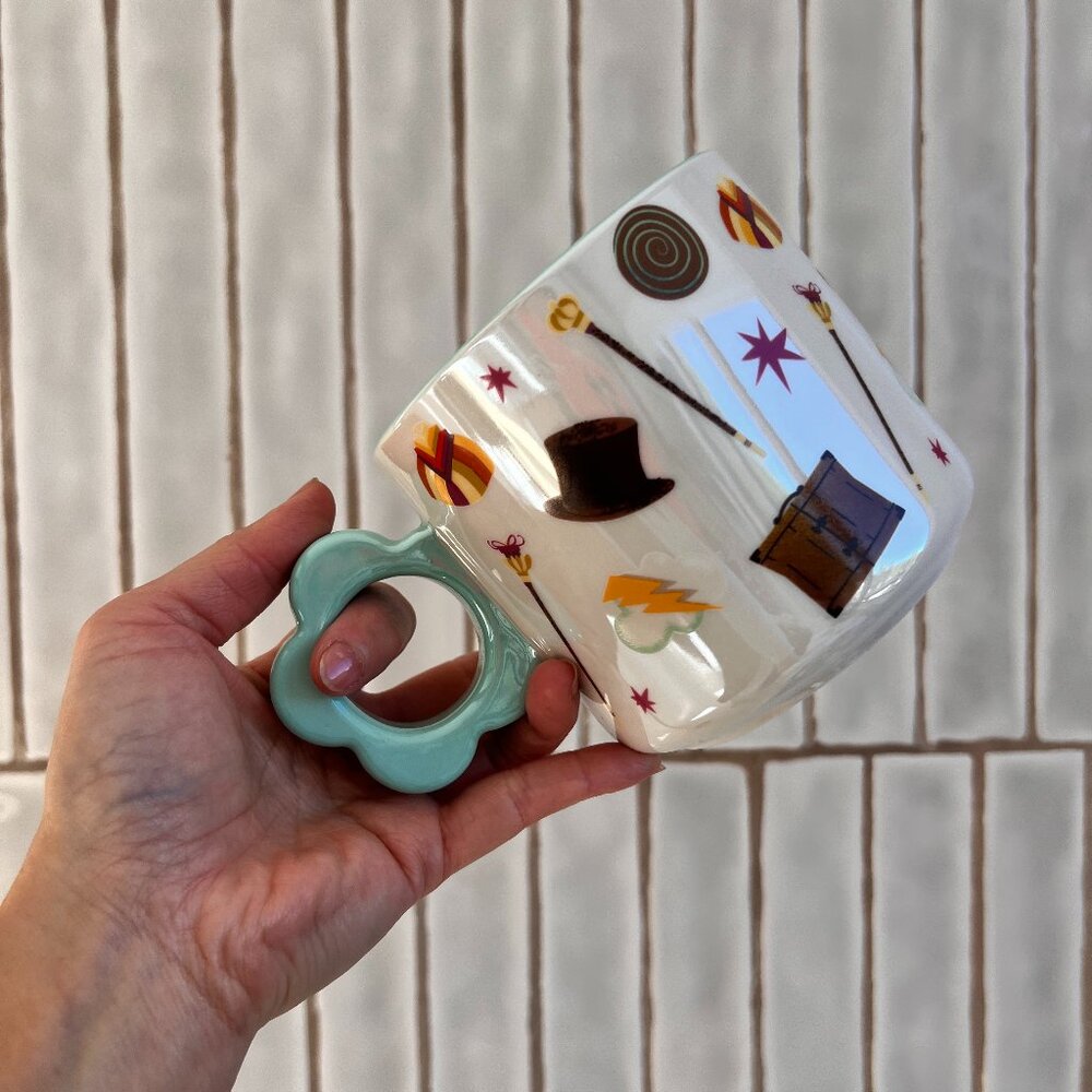 Magenta Willy Wonka Hot Chocolate Shiny Finish Porcelain Mug